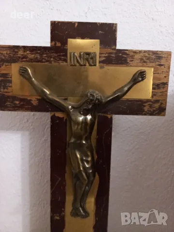 Над 50 годишен, старинен, настолен  кръст, снимка 5 - Икони - 48131910