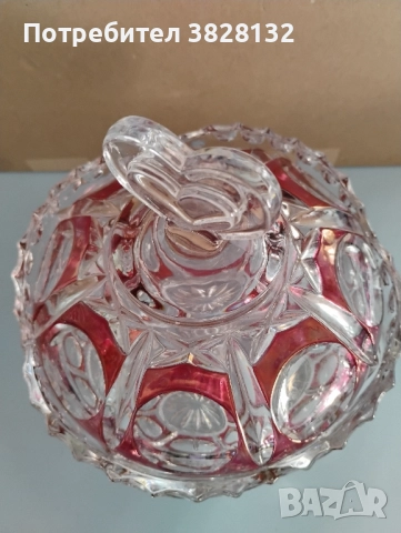 кристална купа с капак със сърце, снимка 3 - Други - 52166290