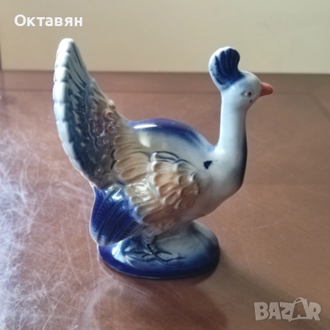 Порцеланова фигурка,фигура паун ЛФЗ, снимка 4 - Колекции - 53332620