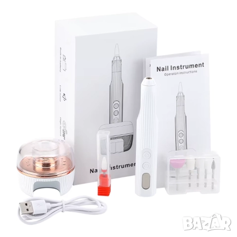 Безжична Електрическа пила, УВ лампа за нокти 2 в 1 маникюр и педикюр, снимка 9 - Електрически пили за пети - 52128719