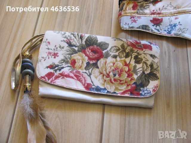 Дамска чанта и колан с мъниста и пера, снимка 3 - Чанти - 53272060