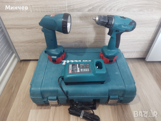 ПРОМО! Makita винтоверт фенер зарядно и куфар комплект, снимка 8 - Винтоверти - 44651535