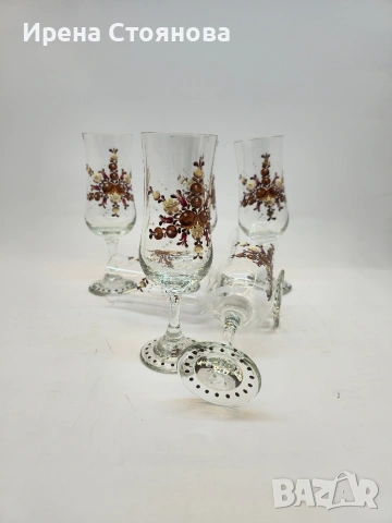 Комплект ръчно рисувани чаши за ликьор, ракия, вино, шампанско. Rattenberg Tirol K Glass, снимка 9 - Чаши - 53391065