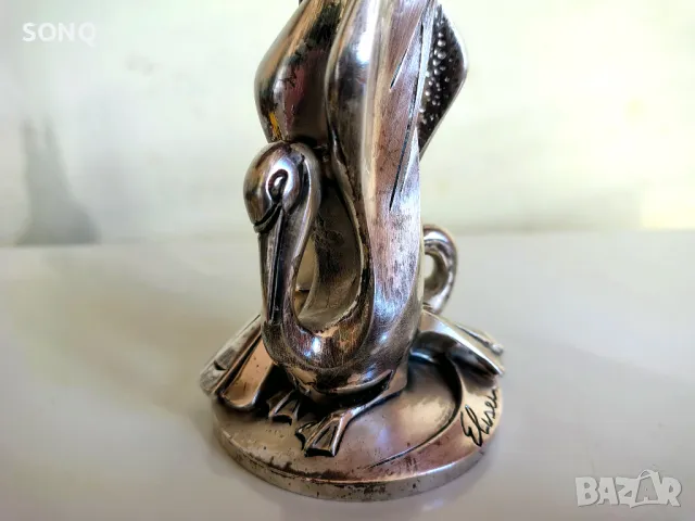 Страхотна Посребрена Статуетка- Лебеди, снимка 4 - Статуетки - 49615251