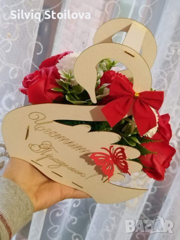 Лебеди със сапунени цветя, снимка 7 - Подаръци за жени - 39594498