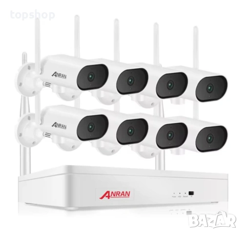 Продавам пълен комплект система с 8 камери за видеонаблюдение ANRAN AR-D6008. ЧИСТО НОВА, ТЕСТВАНА..