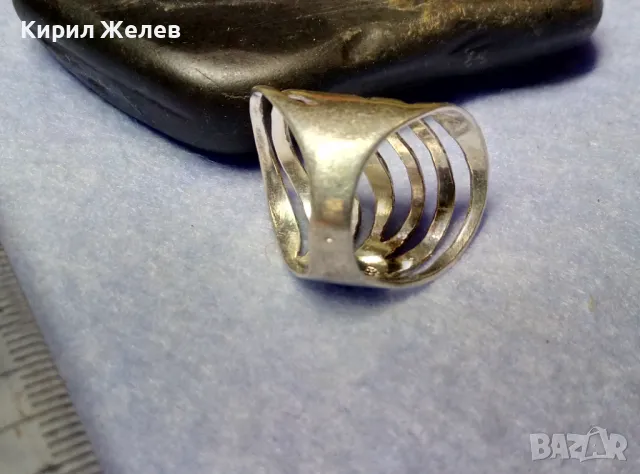 ШИКОЗЕН СТИЛЕН СРЕБЪРЕН АРТ ПРЪСТЕН СРЕБРО 925 АЖУРЕН МОДЕЛ с БЯЛА ПОЗЛАТА 49302, снимка 8 - Пръстени - 50354706