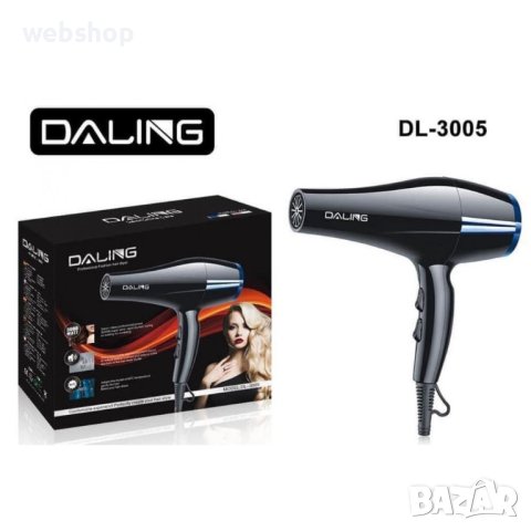 Елегантен Сешоар Daling DL-3005, Дифузер, 3000 W, Черен, снимка 1