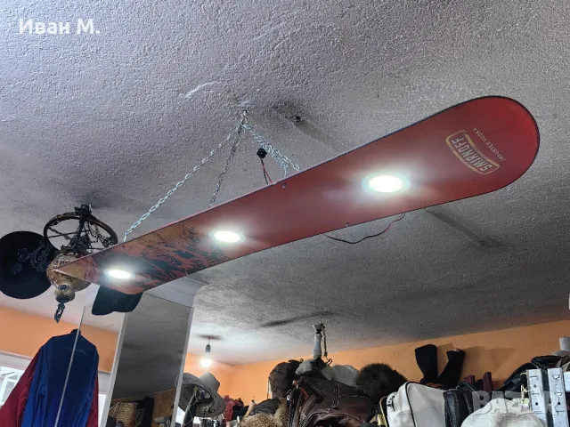 Ръчно изработена лампа Сноуборд, снимка 4 - Декорация за дома - 49060689