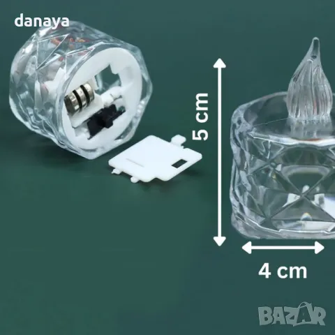 5428 Мини електронна свещ с цветно тяло, 5 см, снимка 6 - Декорация за дома - 47858434