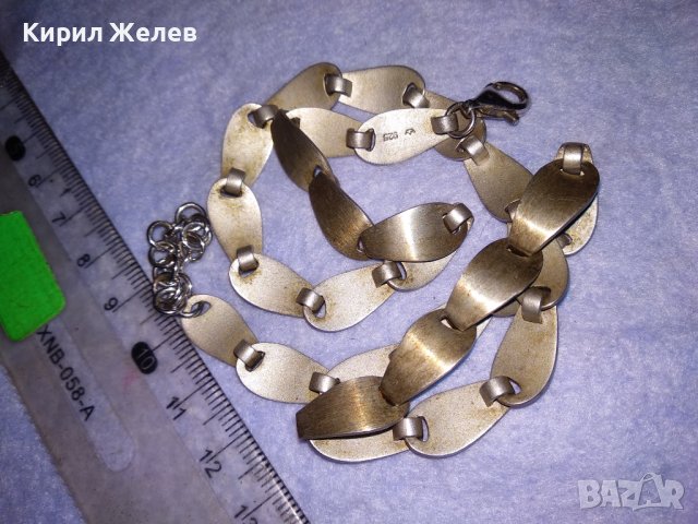 КРАСИВО ДИЗАЙНЕРСКО МАРКОВО ФЕШЪН АРТ СРЕБЪРНО КОЛИЕ ЛАНЕЦ СРЕБРО 925 ЧАСТ от КОМПЛЕКТ 25870, снимка 17 - Колиета, медальони, синджири - 41741056