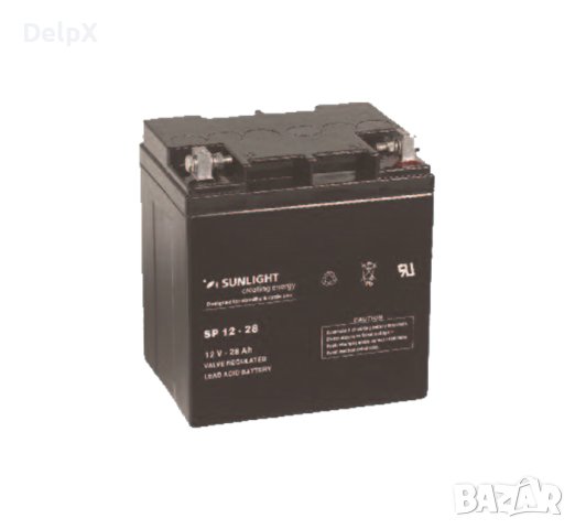 Акумулаторна оловна батерия SUNLIGHT 12V 28AH 165х125х175mm, снимка 1
