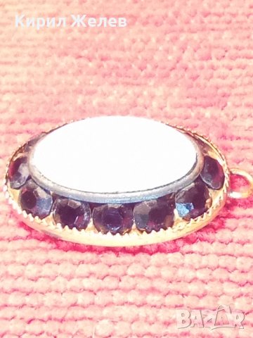 РЕТРО БРОНЗ МЕДАЛЬОН с ГРАНАТИ и БЯЛ КАМЪК АРТ ДЕКО ПЕРИОД 10023, снимка 12 - Антикварни и старинни предмети - 29572522