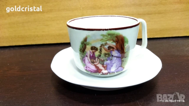 стар български порцелан Изида чаена чаша трите грации 