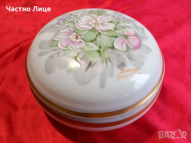 Limoges ,Лимож Порцеланова Рисувана Кутия за Бижута