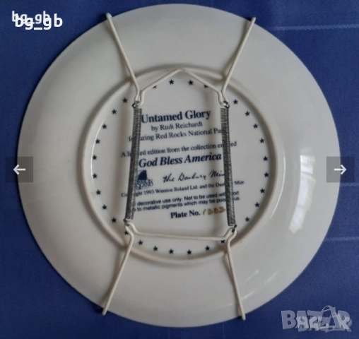 Колекционерска декоративна чиния USA, снимка 7 - Декорация за дома - 35758628