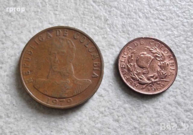 Монети.Колумбия.  1цент 1969 г. и 1 песо 1979 година. 2 бройки., снимка 6 - Нумизматика и бонистика - 42710669
