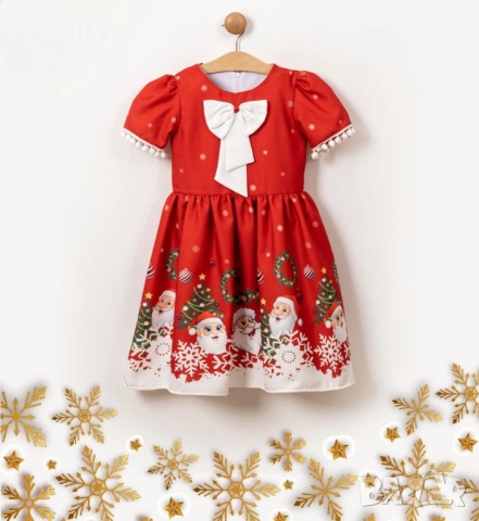 Коледна Рокля За Момиче , снимка 2 - Комплекти за бебе - 52631854