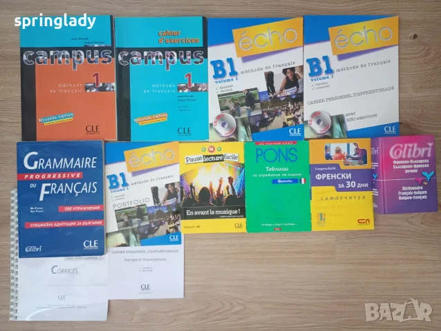 Учебници, тетрадки, помагала, речник, граматика по френски Campus 1 / Echo B1/ Grammaire/ Pons