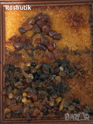 Старинна  съветска картина  с кехлибар , снимка 4 - Картини - 53353127