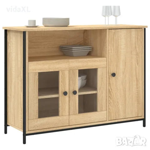 vidaXL Сайдборд, дъб сонома, 100x35x75 см, инженерно дърво, снимка 3 - Бюфети - 56148178