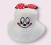 Детска лятна бяла шапка за момиче с панделка маус, снимка 1 - Шапки - 41365775