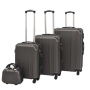 vidaXL Комплект от 4 броя твърди куфари на колелца, антрацитно черно(SKU:91195