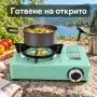 Зелен туристически газов котлон 3500 W с куфар, снимка 1
