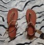 НОВИ ниски дамски сандали за плаж през пръста с капси (номер 38), снимка 1 - Сандали - 41288051