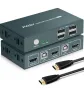 KVM превключвател HDMI 2в1 4K 30Hz с USB 2.0 хъбове с комплект кабели, снимка 1