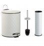 Комплект кошче и четка за баня, бял, снимка 1 - Органайзери - 38678724