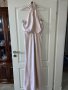 бална абитуриентска рокля парти елегантна рокля тип русалка сатен бежова натурален цвят ASOS, снимка 7