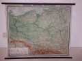 Стара платнена карта Полска народна република, снимка 1 - Антикварни и старинни предмети - 36216261
