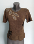 Блуза от копринена прежда с декорации , снимка 1 - Корсети, бюстиета, топове - 36155062