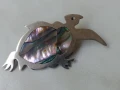 Костенурка Ретро брошка,кралски седеф,абалон,маркирана, снимка 4
