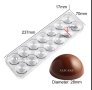 14 бр 3d полу кръг полу сфери пластмасова форма Поликарбонатна отливка калъп за Шоколадови бонбони, снимка 2