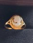 Златен 18к пръстен с камея , снимка 1 - Пръстени - 44478387