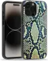 Калъф SCORPIFY за iPhone 15 Pro Max с MagSafe и маслиненозелен змийски принт, снимка 1