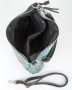 Дамска кожена чанта в цвят тюркоаз с лъскав принт марка Emilio Masi, снимка 4