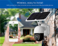 Слънчева WIFI камера за видеонаблюдение Поддръжка на TF карта Батерия Мощност 1080P , снимка 2