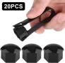 Декоративни капачки за болтове на джантите 17мм-ЧЕРНИ 20бр., снимка 4