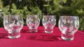 4 кристални чаши с красива декорация