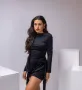 Стилна луксозна черна къса дамска рокля , снимка 4