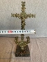 месингов настолен кръст разпятие , снимка 7