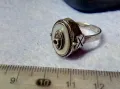 Старинен СЕДЕФЕН СРЕБЪРЕН ПРЪСТЕН СРЕБРО ВИСОКА ПРОБА с 3 ПЕЧАТА и МИНИАТЮРЕН НАТУРАЛЕН РУБИН 49991, снимка 13