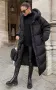 Черно зимно дълго дамско яке , снимка 2