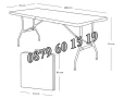 Комплект Сгъваема маса за кетъринг 180/74 см с 6 бр. сгъваеми столове, снимка 7