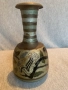 Декоративна месингова ваза с гравиране на птици и емайл, снимка 3