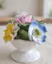 Порцеланова кошничка с цветя, снимка 3