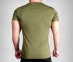 Мъжки спортни тениски за фитнес и тичане от лека материя - армейско зелено, снимка 2
